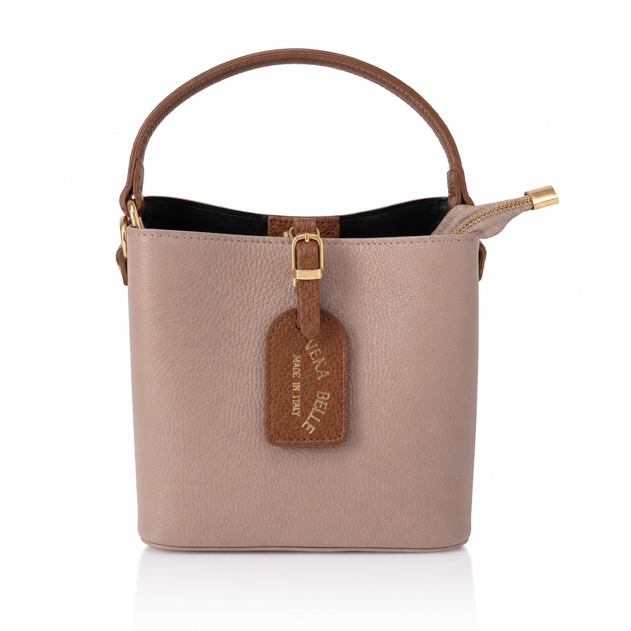 Yole bags YL015 front - Mala kožna torba sa kontrastnim detaljima - prljavo roze Mala kožna torba sa kontrastnim detaljima
